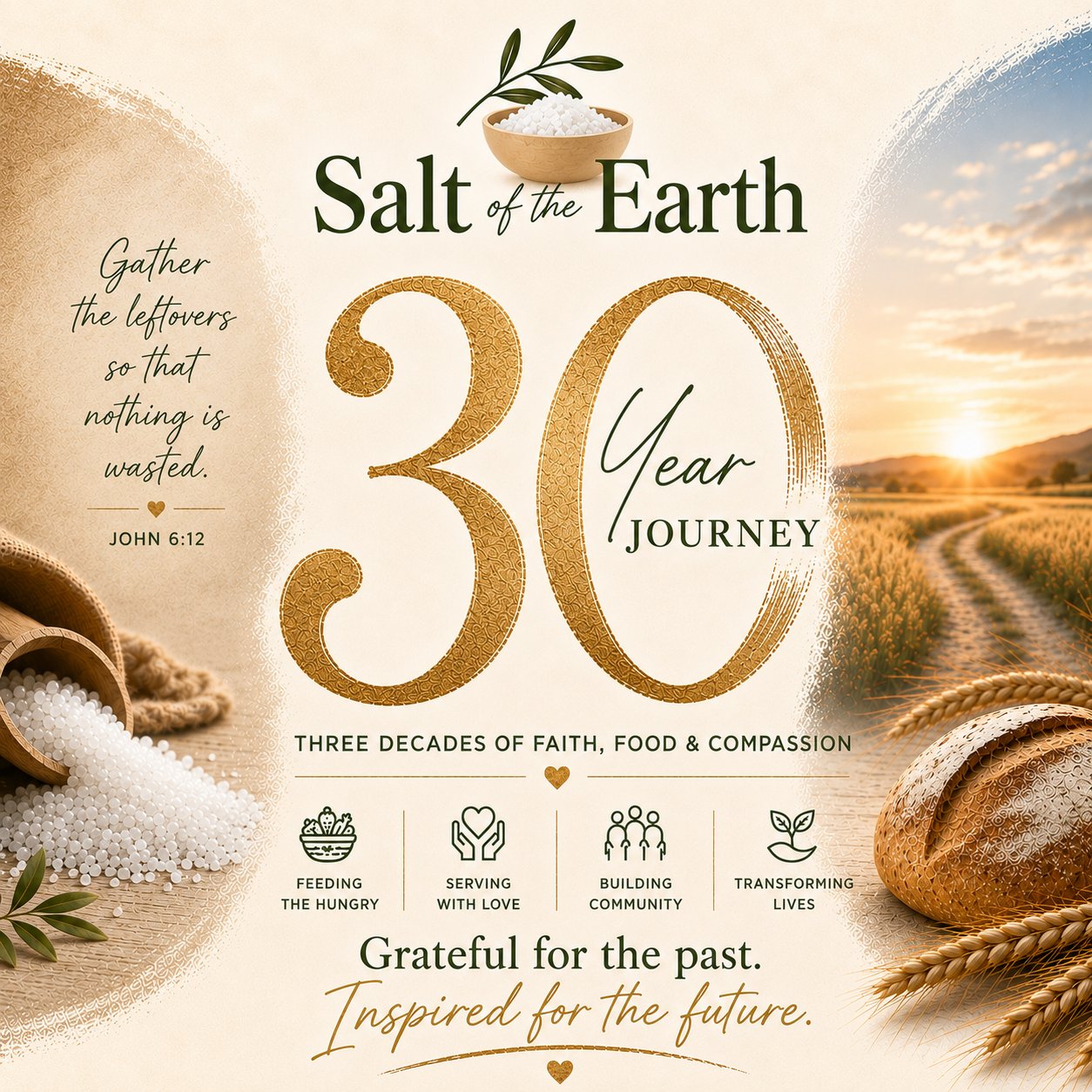 Salt of the Earth Food Blessing — 30 Year Journey. Three Decades of Faith, Food and Compassion. Serving Snohomish County since 1992.