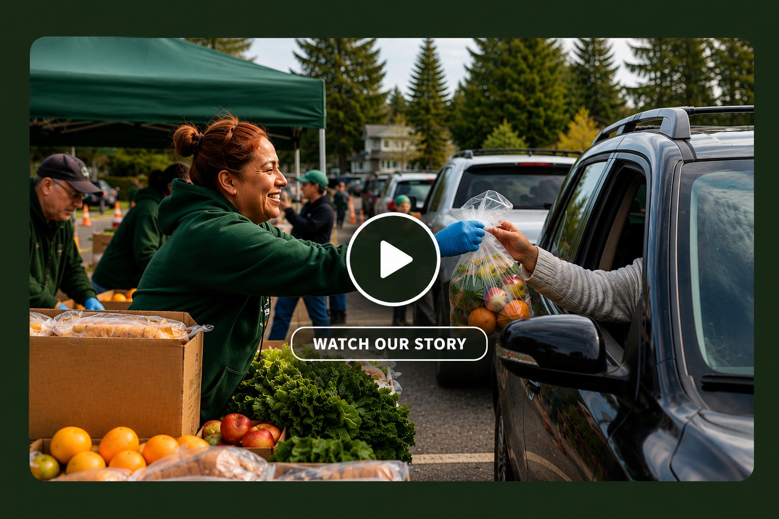 Salt of the Earth volunteers distributing food to families in Snohomish County — click to watch on YouTube