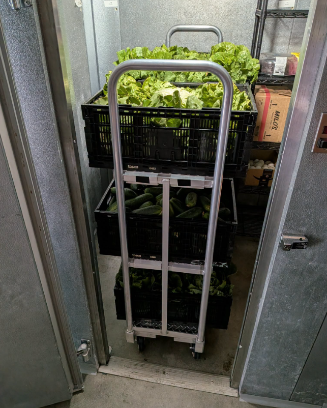 Fresh produce stored for distribution